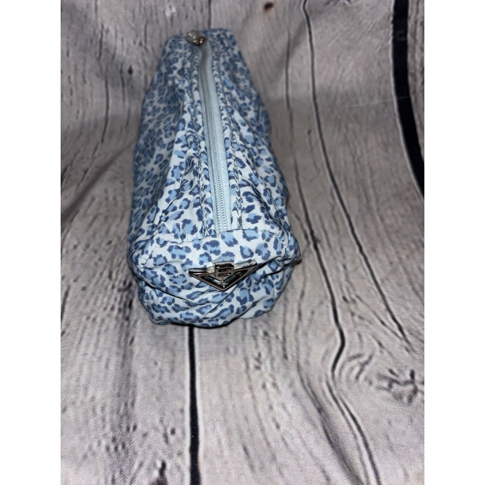 Bottega Veneta Blue Leopard Nylon Makeup Bag with Rare Color Pattern Design - Picture 2 of 6